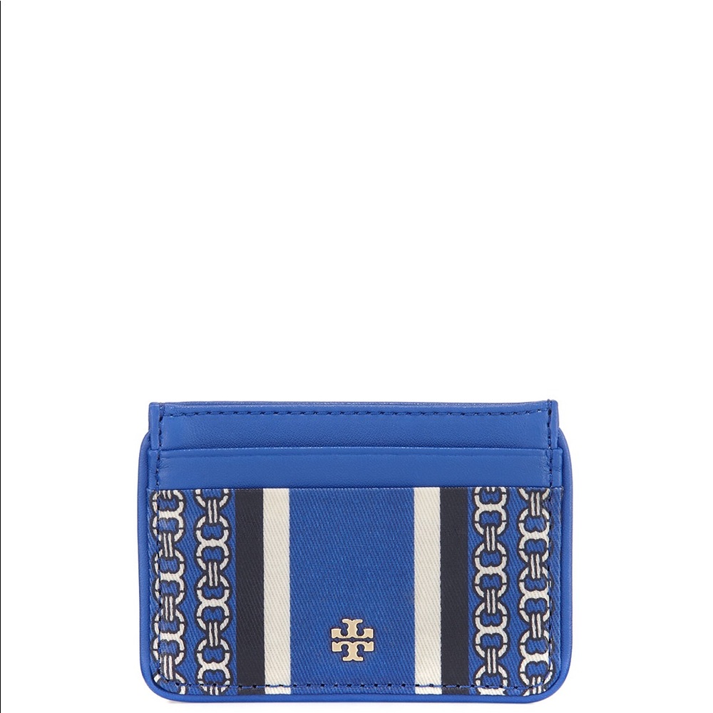 Tory Burch blue Gemini card case